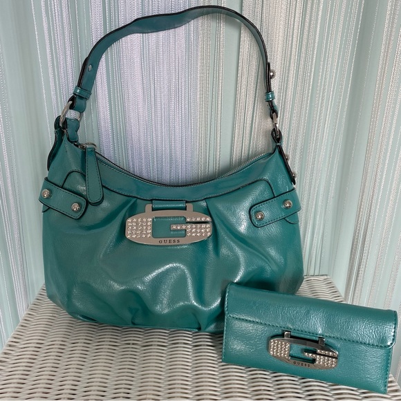 Rare Guess Turquoise Vintage Purse and Wallet Set - Picture 3 of 17